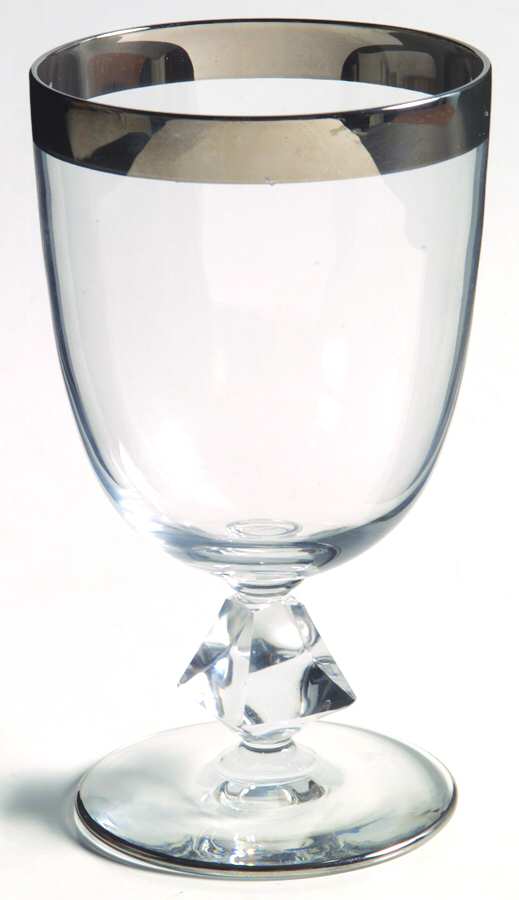 Aquarius Clear (Platinum Trim) Water Goblet by Bryce-1