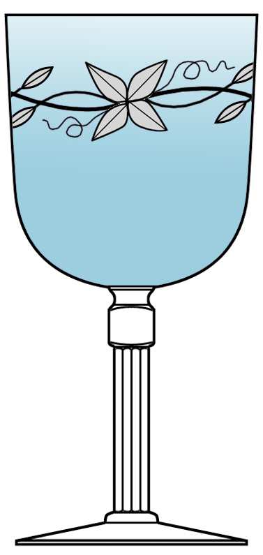 Columbine Blue (Cerulean) Water Goblet by Bryce-1