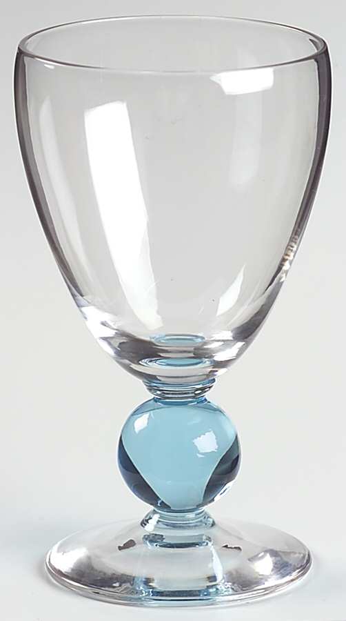 Contour Cerulean (Blue Stem) Water Goblet by Bryce-1