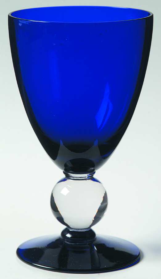 Contour Cobalt (Blue Bowl and Foot) Water Goblet by Bryce-1