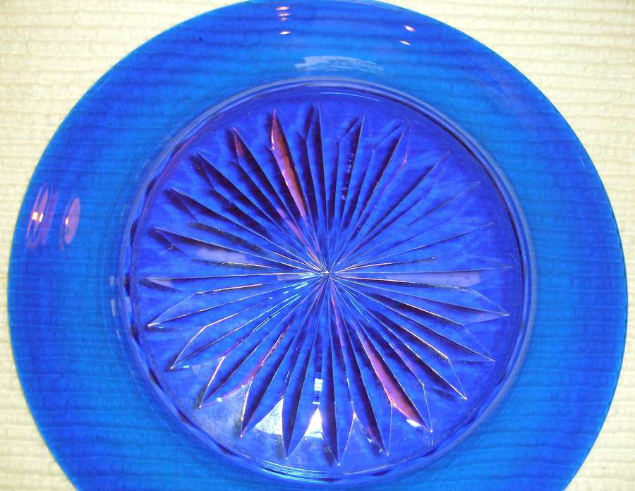 Contour Cobalt (Blue Bowl and Foot) Luncheon Plate by Bryce-1
