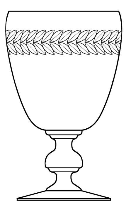 Early American Laurel Water Goblet by Bryce-1