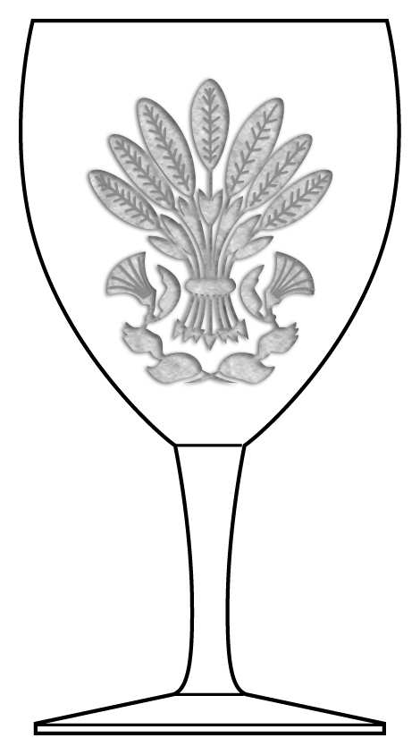 Etched Rye Water Goblet by Bryce-1