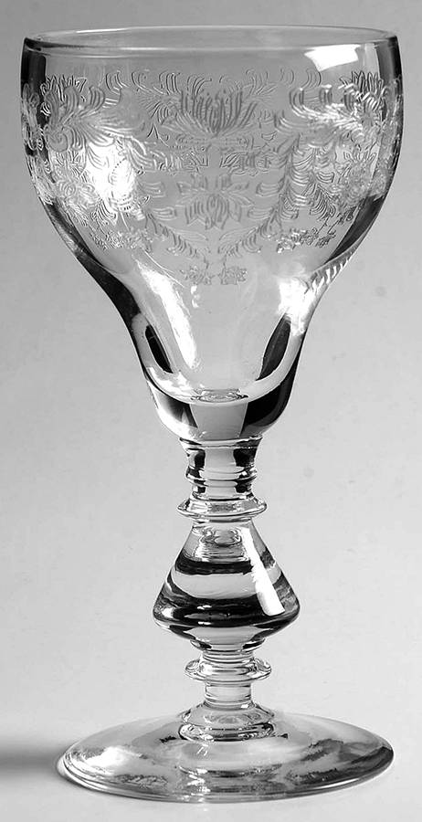 Fern Leaf (Stem 894, Etched) Wine Glass by Bryce-1