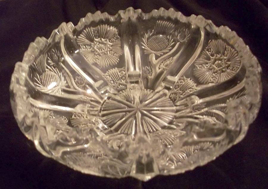 Panelled Thistle 6" Shallow Round Bowl by Higbee-1