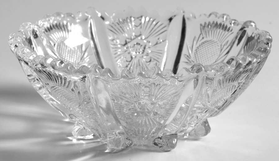 Panelled Thistle Footed Sauce Dish by Higbee-1