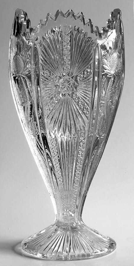 Panelled Thistle 9" Footed Vase by Higbee-1
