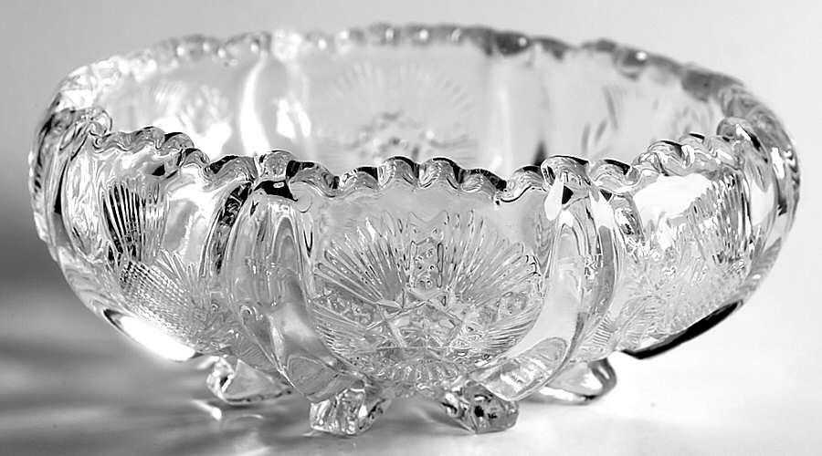 Panelled Thistle 5" Shallow Round Bowl by Higbee-1