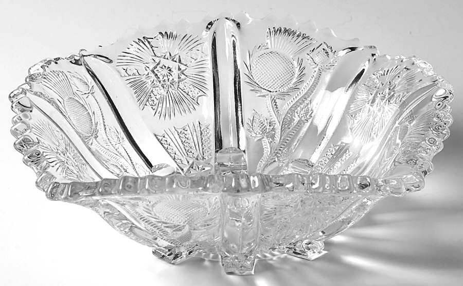 Panelled Thistle 7" Square Bowl by Higbee-1