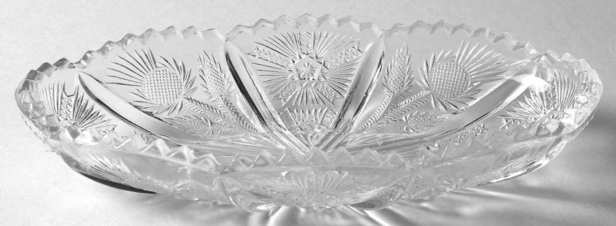 Panelled Thistle Pickle Dish by Higbee-1