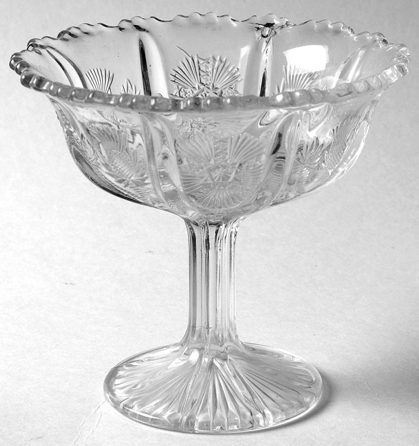 Panelled Thistle Flared Round Compote (Height X Width) by Higbee-1