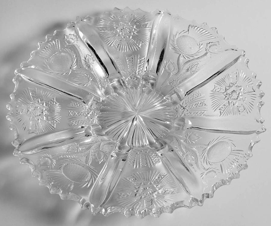 Panelled Thistle Luncheon Plate by Higbee-1