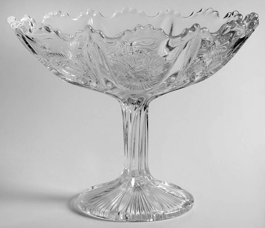 Panelled Thistle 8" Width Tall Open Comport by Higbee-1