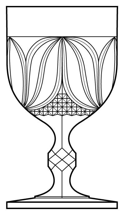Tulip with Sawtooth Water Goblet by Bryce-1
