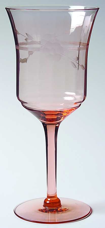 Cut 52 Pink Water Goblet by Bartlett Collins-1