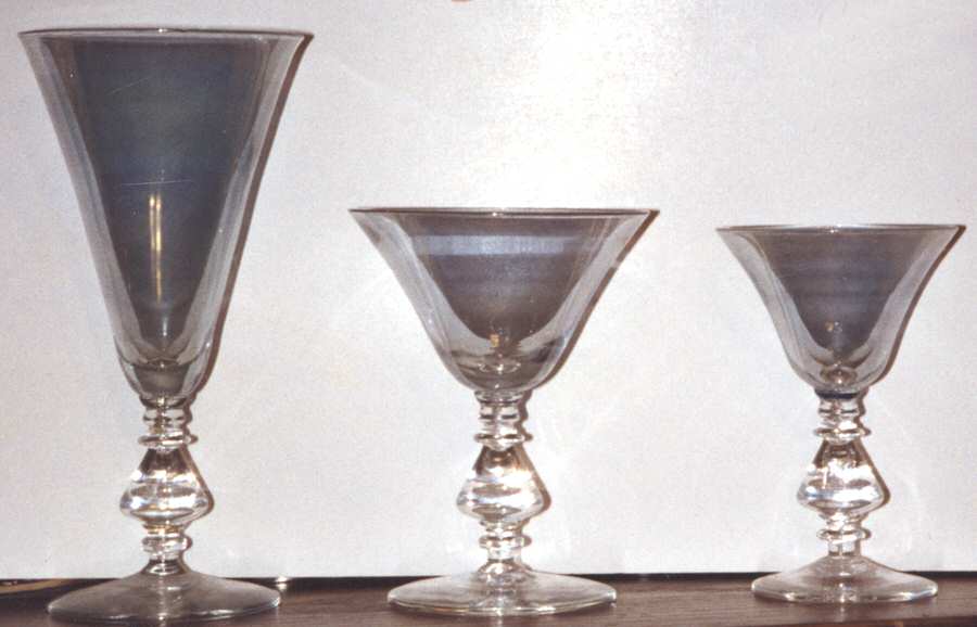 895 Blue Iridescent Water Goblet by Bryce-1