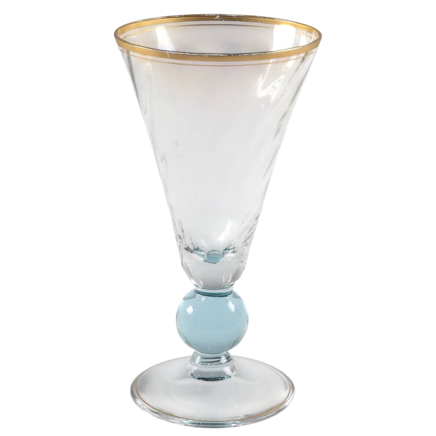 Apollo Cerulean (Blue Stem, Swirl Optic, Gold Trim) Iced Tea by Bryce-1