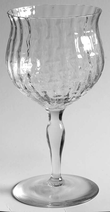 350 (Block Optic, Clear Stem) Water Goblet by Bryce-1