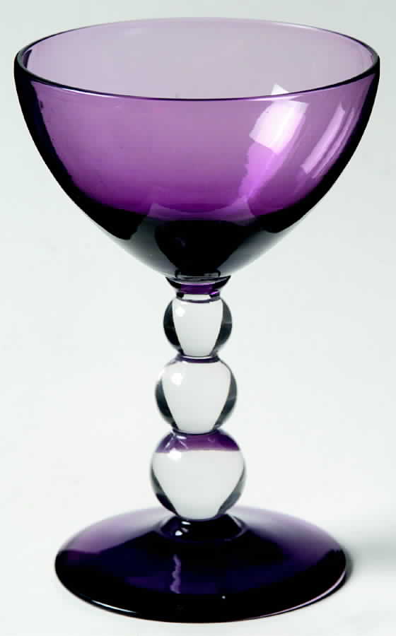 Aristocrat Amethyst (Amethyst Bowl and Foot) Champagne/Tall Sherbet by Bryce-1
