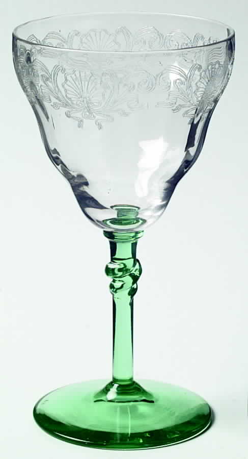 Etch 390 Green Wine Glass by Bryce-1