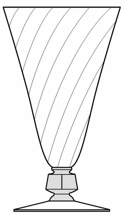 934-3 (Blue Stem, Swirl Optic) Water Goblet by Bryce-1
