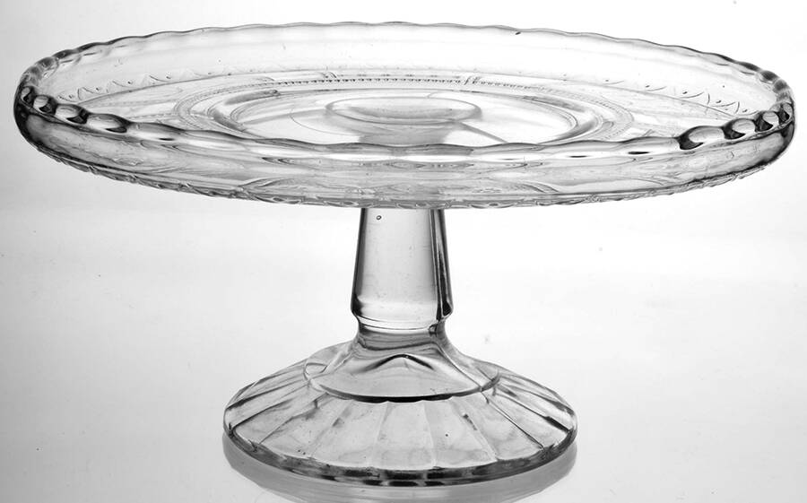 Panelled Forget Me Not 9" Diameter Pedestal Cake Stand by Bryce-1
