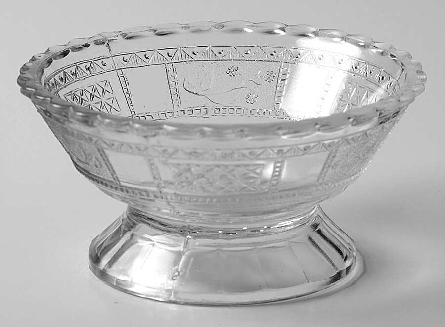 Panelled Forget Me Not Footed Sauce Dish by Bryce-1