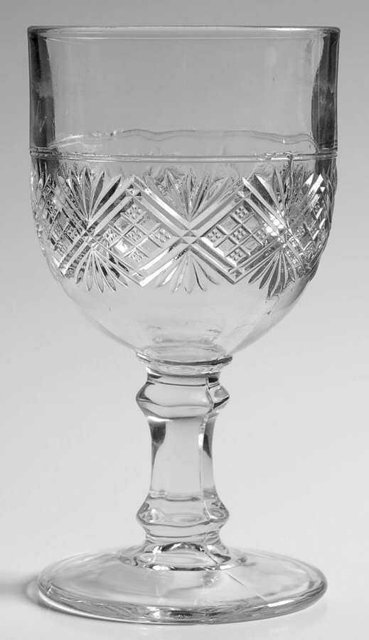 Diamond & Sunburst Water Goblet by Bryce-1