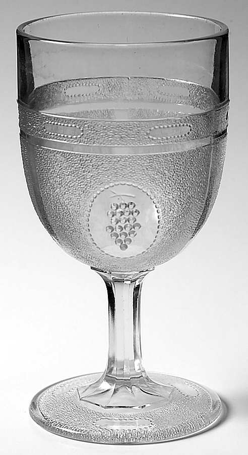 Beaded Grape Medallion Water Goblet by Boston Silver-1