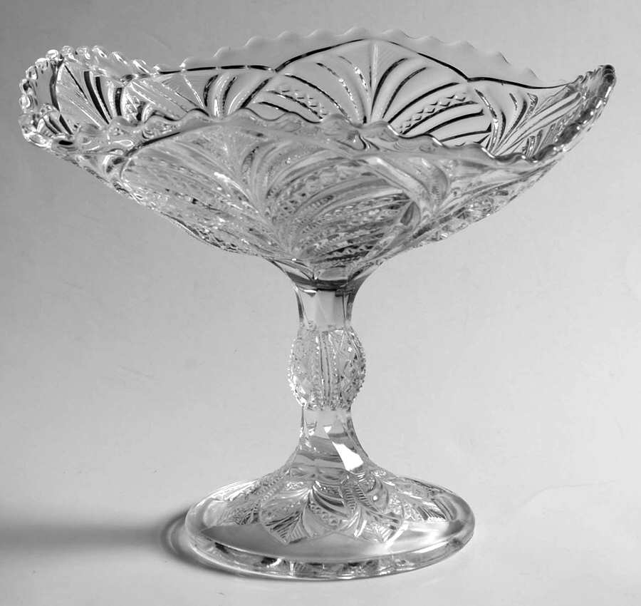 Palm Leaf Fan Round Compote (Height X Width) by Bryce-1