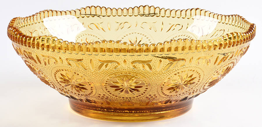 American Concord Amber 9" Round Bowl by Brockway Glass Co.-1