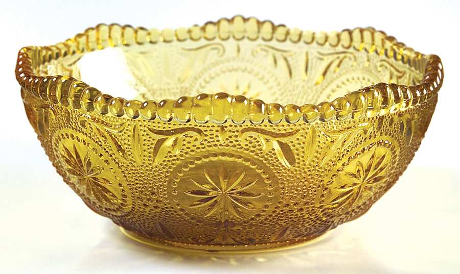 American Concord Amber Bowl for Chip & Dip Set by Brockway Glass Co.-1
