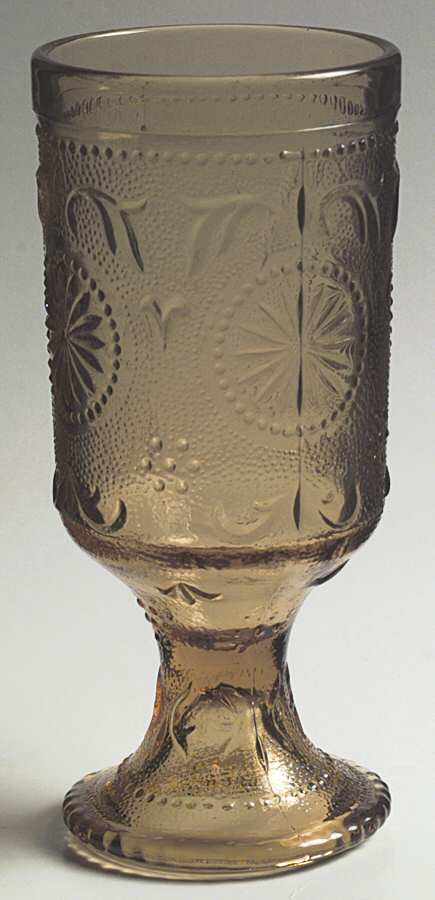 American Concord Amber Water Goblet by Brockway Glass Co.-1