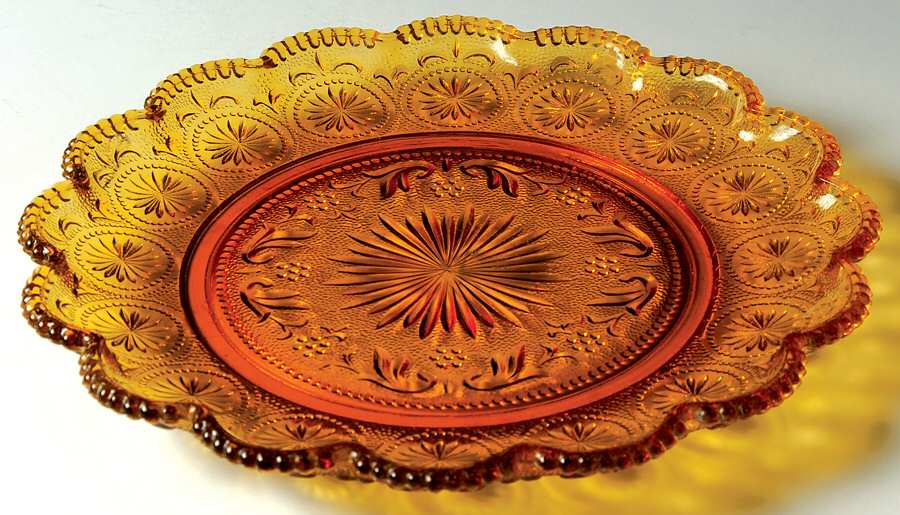 American Concord Amber Dinner Plate by Brockway Glass Co.-1