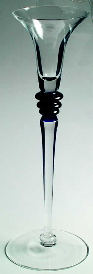 Mystique Cobalt (No Trim) 11" Tall Single Light Candlestick by Block-1