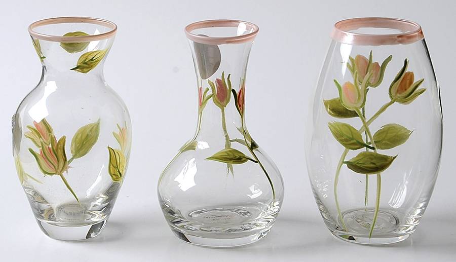 Garden Rose (Set of 3 Motifs) 3" Bud Vase by Block-1