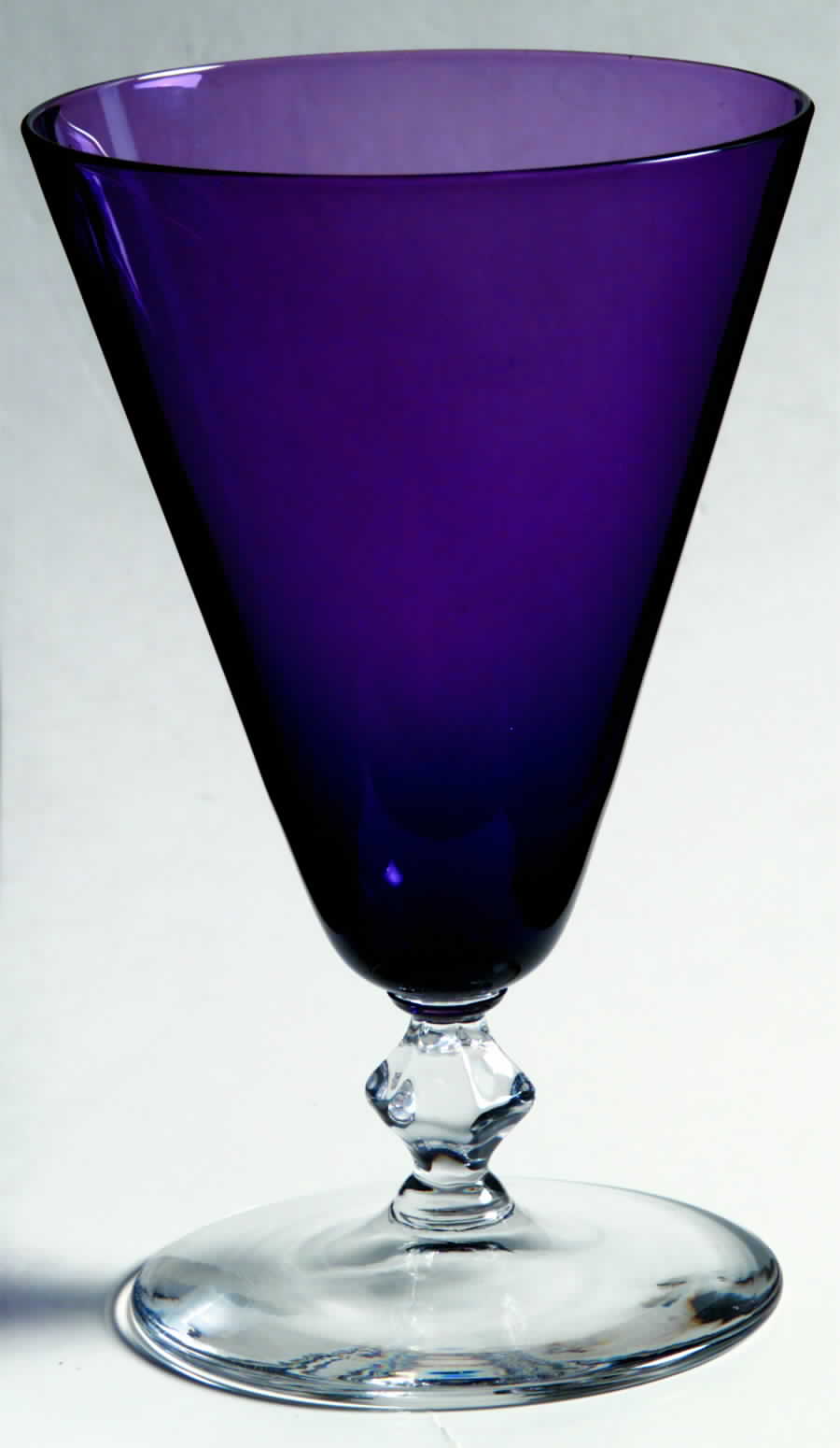 664 Amethyst (Amethyst Bowl, Clear Stem) Footed Tumbler by Bryce-1