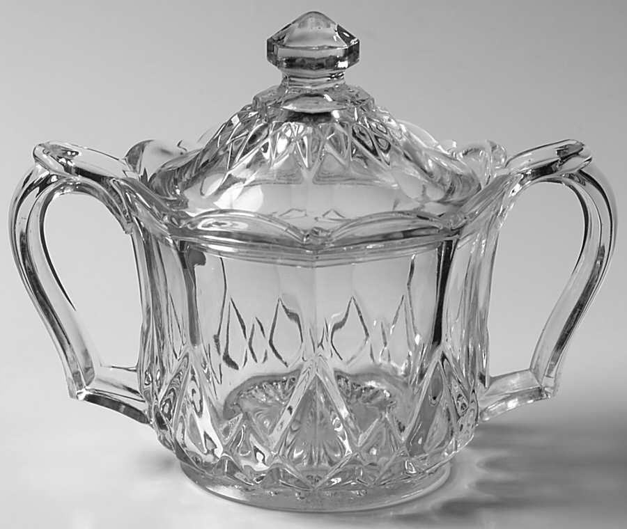 65 Clear Sugar Bowl & Lid by Bartlett Collins-1