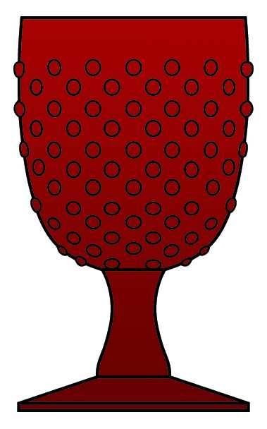 Hobnail Red Water Goblet by Brylane-1
