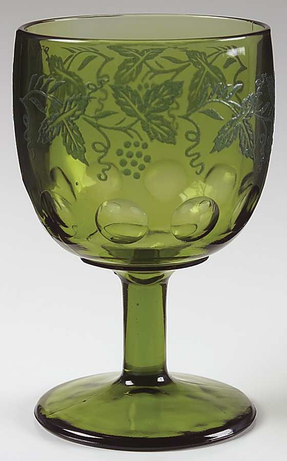 Golden Grape Green Water Goblet by Bartlett Collins-1