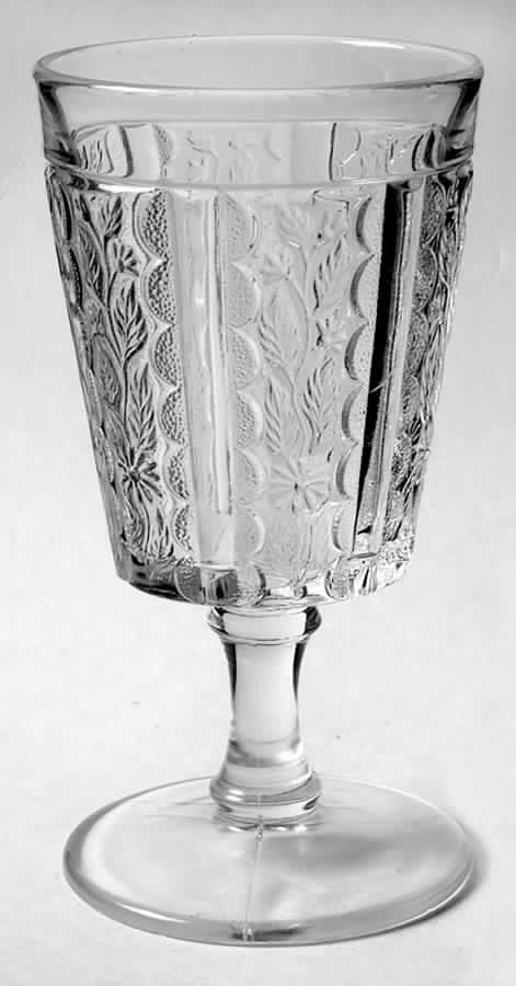 Paneled Daisy Clear Water Goblet by Bryce-1