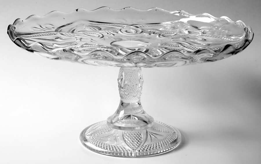 Arched Fleur De Lis Clear Round Cake Stand by Bryce-1