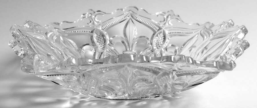 Arched Fleur De Lis Clear 9" Square Bowl by Bryce-1