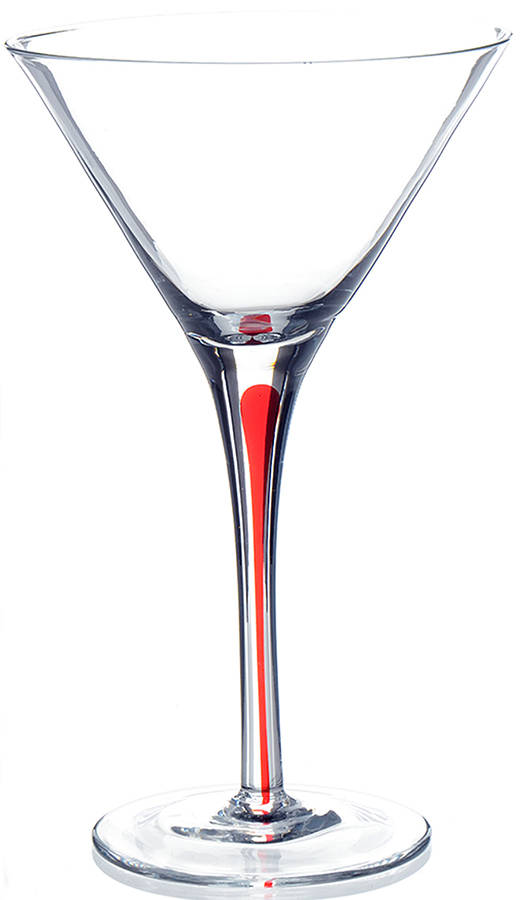 Artesia Red Martini Glass by Block-1