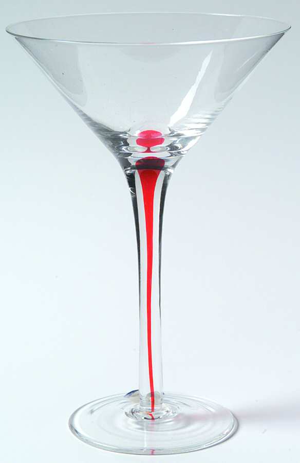 Artesia Red Martini Glass by Block-1