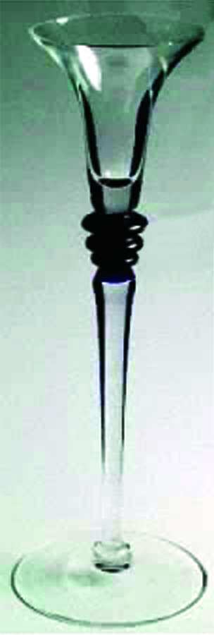 Mystique Cobalt (Gold Trim) 15" Tall Single Light Candlestick by Block-1