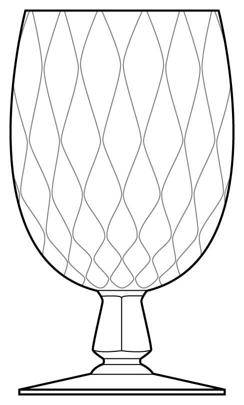 Holiday Clear (Diamond Optic, H2) Low Water Goblet by Bryce-1