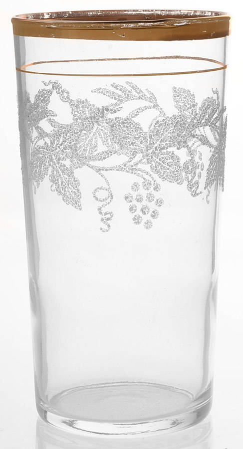 Decoration 806 Clear (Gold Trim) 10 Oz Flat Tumbler by Bartlett Collins-1