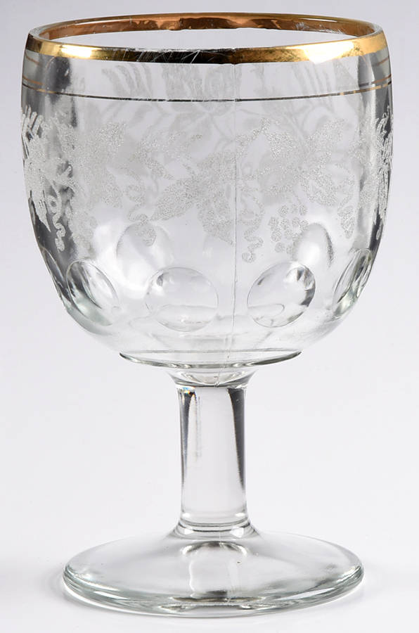 Decoration 806 Clear (Gold Trim) Water Goblet by Bartlett Collins-1
