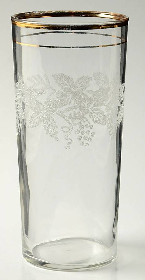 Decoration 806 Clear (Gold Trim) Highball Glass by Bartlett Collins-1